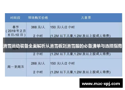 滑雪运动装备全面解析从滑雪板到滑雪服的必备清单与选择指南